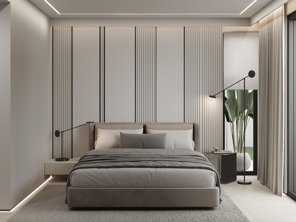 Bedroom with king-sized bed